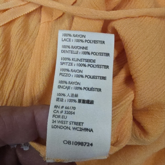 Free People Top Home Again Tie Back Lace Stripe Crop Cami Large EUC - Picture 6 of 7